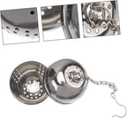 STOBAZA 5pcs Stainless Steel Tea Strainer Seasoning Ball Box Hanging Chain Easy Extraction Filter for Tea Soup Chinese Medicine