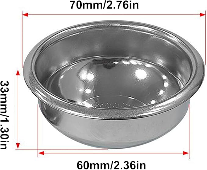 58mm Portafilter Basket, Even Extraction Design, 304 Stainless Steel, Coffee Shot Puck, Espresso Brewing Tool, Portable, for Enthusiasts, Hobbyists, and Coffee Shop Owners