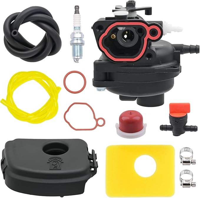 799583 593261 Carburetor with 799579 Air Filter 595660 Cover for B&S 595656 591979 591160 08P502 8P502 09P602 9P602 125cc 140cc 450E 500E 550EX Series Engine Lawnmower