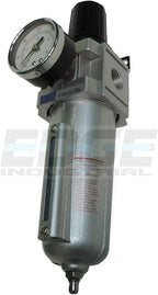 THB Heavy Duty Compressed AIR Filter Regulator Combo Piggyback, Metal Bowl, Visible Sight Glass, 5 Micron Element (1/2" Manual Drain)
