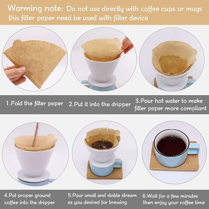 BYKITCHEN Small Coffee Filters, Size 01, Set of 200, Disposable Cone Coffee Filters Paper, Natural Paper Filters for Pour Over Coffee Dripper and Coffee Maker (1-2 Cup)