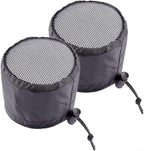 2 Pack Grow Tent Vent Duct Filter Covers with Elastic Band and Fixed Buckles, Silver-Coated Oxford and Mesh Cloth for Plant Greenhouses, Fits 4in 6in 8in Openings, Black(8in)