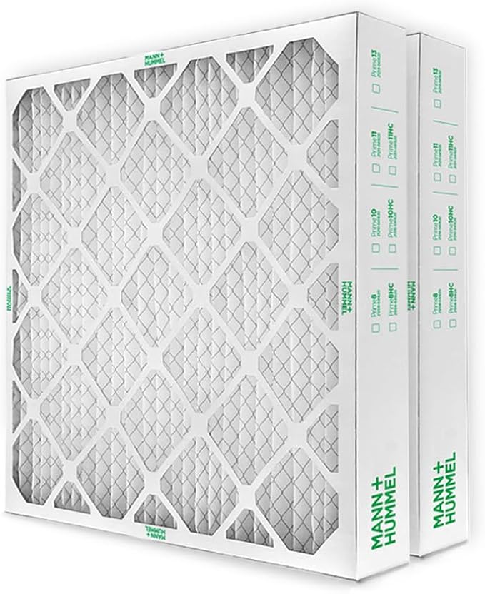 Mann+Hummel 20x20x4 MERV 8 Pleated HVAC AC Furnace Air Filters. 2 Pack. (Exact Size: 19.5 x 19.5 x 3.75 Inches)