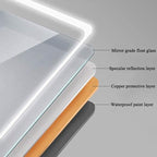 600 x 800mm LED Wall Mounted Bathroom Mirror with Lights Bathroom Mirror Touch Switch Demister Pad (Color : Horizontal Size : 600 * 800mm) (Horizontal 600 * 800mm)