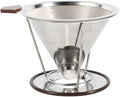 304 Stainless Steel Coffee Cone Filter, Double Layer Mesh Drip Dripper, Reusable Portable Coffee Filter Holder for Cups Mugs, Cup of Coffee with Rich Flavor and Aro