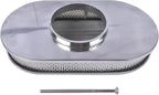 GELUOXI 15" Oval Half Finned Polished Aluminum Air Cleaner Replacement for 265 283 305 307 327 350 383 400 396 402 Engines 5 1/8" Diameter