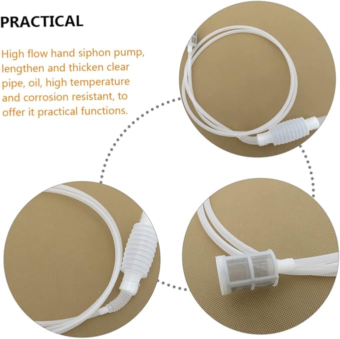 2pcs Siphon Pump Filter for Oil Water and Gas Transfer Lightweight and Portable Hand Pump for Fluid Extraction for Emergency Use and Outdoor Activities