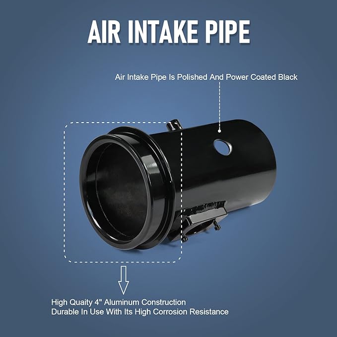 Cold Air Intake Kit 6.4 Diesel Filter System Air Intake Pipe with Oiled Filter Replacement for 2008-2010 Ford F-250 F-350 F-450 Super Duty Power stroke Diesel Engine 6.4L