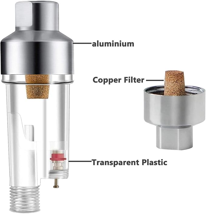 ABESTAIR Airbrush Filter in-line Water Moisture Trap Mini Air Filter Water Oil Separator with 1/8" Threads