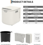 2.5L Electric Composter Countertop, 3 Modes Kitchen Smart Compost Bin with Auto Cleaning, LED Display, Turns Kitchen Waste Into Dry Manure, Low Noise Food Waste Compost Machine