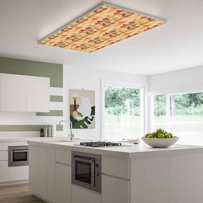 Tropical Plant Cactus Fluorescent Light Covers 4 Pack Western Cowboy Horse Sunset Desert Ethnic Magnetic Fluorescent Ceiling Lights Filters for Office Classroom Home Drop Ceiling 4x2 Feet