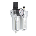 1/4 Inch Aluminum Alloy Air Filter Pressure Regulator, Compressed Air Line Filter, Oil Water Separator with Dial for Easy Pressure Adjustment, Durable PC and Plastic Construction f