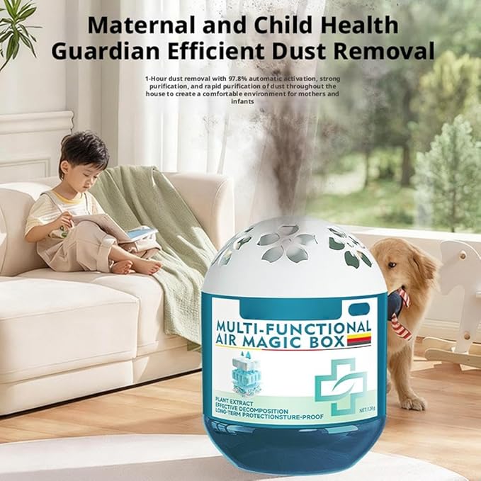 Indoor Air Purification Dust Removal Magic Box, Multi-Functional Air Magic Box, Mutomatic Dust-Sucking Dusts Cleaner Boxs, No Electricity & Noise, Long-Lasting Freshness (3pcs)
