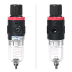 Compressed Air Pressure Filter Regulator Airtac AFR2000 1/4'' NPT 0-140 PSI Combo Piggybac Adjustable,Bracket,Gauge Semi-Auto Drain