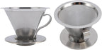 Pour Over Coffee Dripper, Reusable Metal Filter, Portable Cone Filter for Trips, Traveling, Camping, with Ultra Fine Mesh for Precise Extraction, Compatibility with Most Cups,