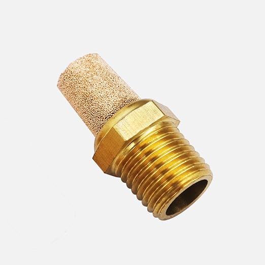 mxuteuk 5pcs 1/4" NPT Brass Pneumatic Muffler Filter Noise Silencer, Hex Sintered Silencer Air Line Fitting XYQ-G-(1-4)