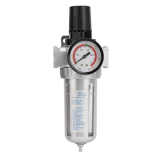 1/2" Air Filter Regulator - Air Compressor Water Trap Filter Regulator - with Mount Connection - Aluminum