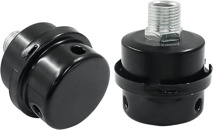 Hordion 2 Pack Air Compressor Silencer, 1/2" Thread Air Compressor Intake Filter Sound Muffler Replacement Parts 20mm for Blowers Generators Exhaust Ports