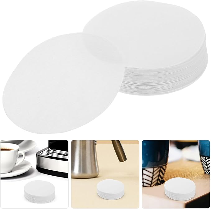Alipis 300pcs Disposable round Coffee Filter Paper 64mm for Drip Coffee Makers Portable White Paper Filters Compatible with Espresso Accessories and Brewing Equipment