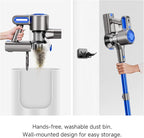 Cordless Vacuum Cleaner for Home, Powerful Stick Vacuum with Rechargeable Battery, Green Light Anti-Tangle Brush, 6-in-1 Lightweight Handheld Vacuum for Pet Hair, Hard Floor, Carpet, Blue