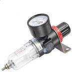Compressed Air Pressure Filter Regulator Airtac AFR2000 1/4'' NPT 0-140 PSI Combo Piggybac Adjustable,Bracket,Gauge Semi-Auto Drain