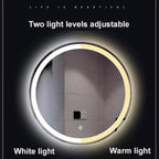 Vanity Mirror Round Illuminated LED Bathroom Mirror with Touch Sensor Switch Dimming Function Demister Pad 3 Colors Temperature Suitable for Vanity Bathroom Or Bedroom(31in)