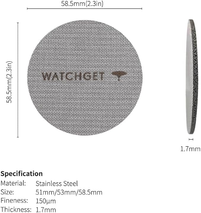 watchget 58.35 Espresso Puck Screen - Lower Shower Screen - 1.7mm Thickness Metal Reusable Coffee Filter for 58mm Protafilter Basket 316 Stainless Steel 150μm