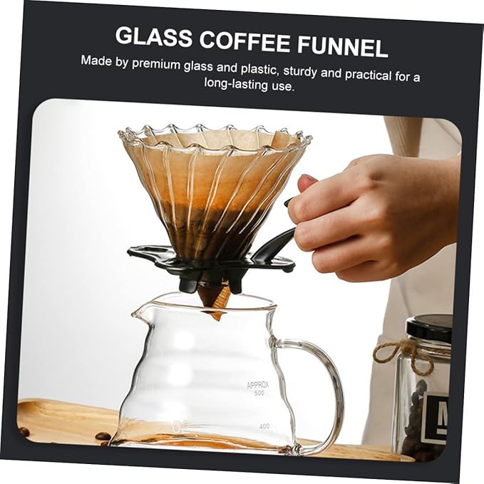 GLEAVI Manual Coffee Pot Funnel Filter Funnel Precision Strainer Safe for Household Use Easy Extraction