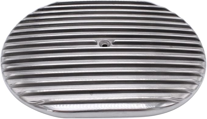 1 Set SHLPDFM Air Cleaner Polished Aluminum Silver 12"" Oval Full Finned Air Cleaner Assembly Fits for Chevy, Ford, & Mopar Hot Rod