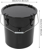 Deep Fryer Oil Storage Container with Filter,6 Gallon Bucket with Lid, Strainer Bag and Handle, Carbon Steel Oil Grease Disposal Container for Deep Fryer Oil Filtering/Storage - Black