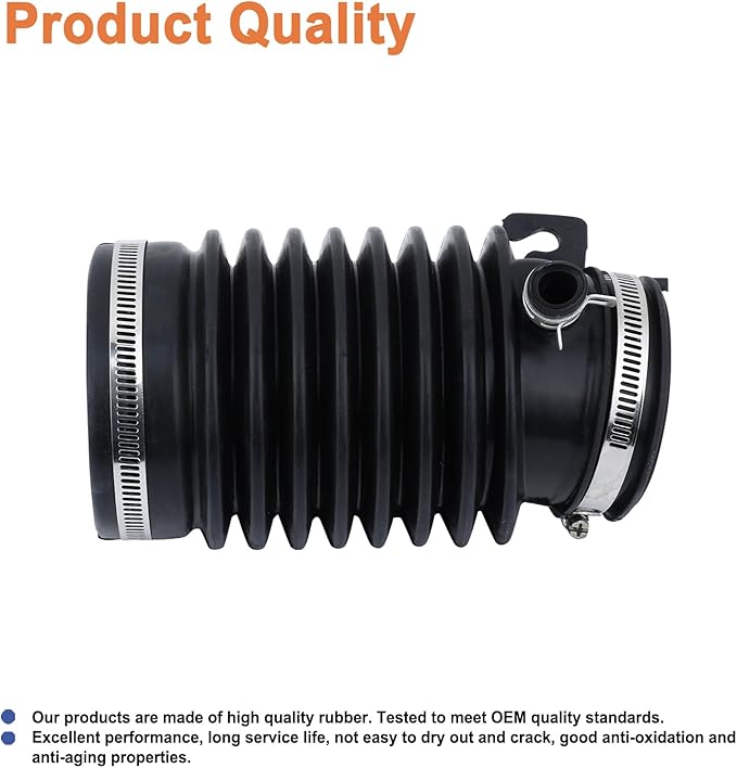 Engine Air Intake Hose Tube With Clamps. Replaces Part # 696-001,17228-RCA-A00, 17228RCAA00. Compatible with Honda Accord V6 3.0L 2003-2007,Acura TL V6 3.2L 2004-2006