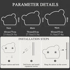 LTSRLL LED Vanity Mirror Cute Bear Decorative Mirror for Bathroom & Dressing Tabler Backlight Wall Mirror with 3 Color Dimmable Light Demister Pad Human Body Sensor Switch(Cut Down,80cmx95cm)