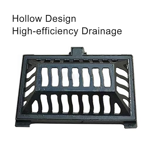 Manhole Cover and Frame Ductile Iron, Heavy Duty Drain Grate, One-Piece Design, Reinforced Drainage Covers for Yard, Garden, Construction Sites(50 * 30 * 12 cm/20 * 12 * 5 in)