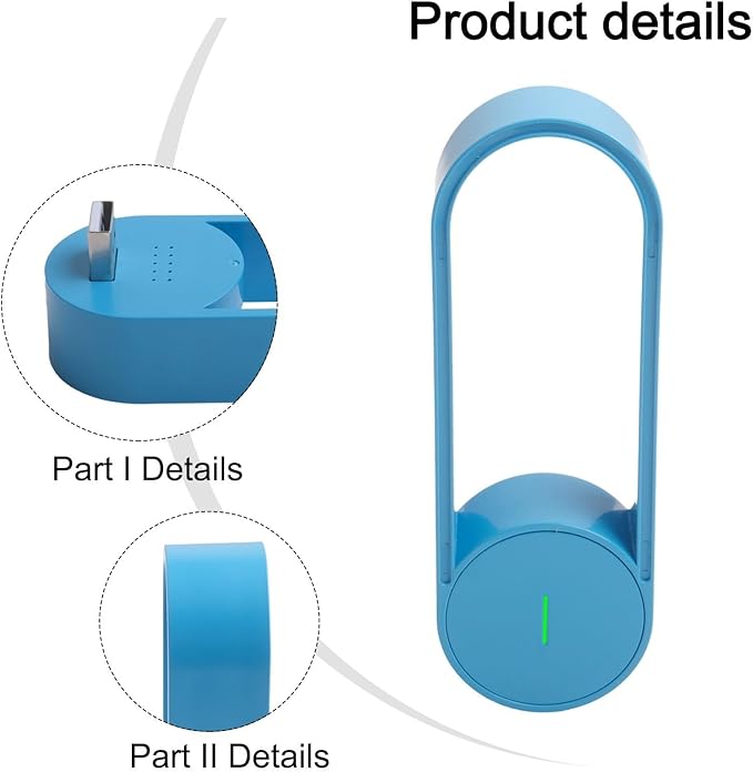 Powerful Negative Air Cleaner Purifier With Silent Operation USB Powered(Blue)
