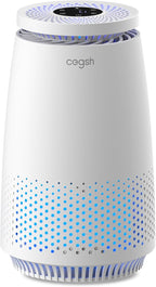 Air Purifiers for Home Bedroom, 3-in-1 HEPA Filter for Pets Dander Dust Pollen Smoke Odors, Quiet Air Cleaner with Sleep Mode, 12H Timer, Night Light, Aromatherapy, Safety Lock, White
