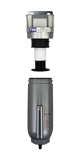 3/4" NPT Industrial Particulate Filter, Removes Water, Moisture, Debris from Compressed Air Lines, 11oz Bowl (175 PSI Max)