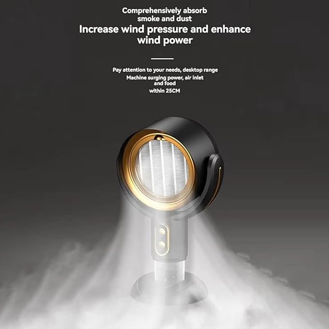 Smoke Buddy – Smoke Purifier for Smoking Indoors, Portable Rechargeable Smoke Fan for Smoking Indoors with Removable Washable Filter – Eliminates Smoke & Odors for BBQ & Hot Pot (gold,Plug-in)