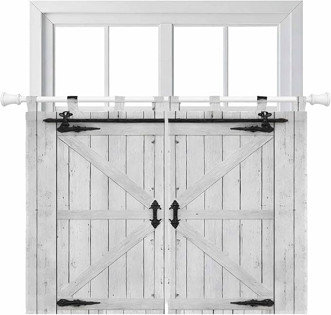 Farmhouse Wood Grain Bedroom Curtains 63 Inch Length, Window Curtains Tab Top, Vintage Country Barn Gate Grey Light Filtering Window Treatments Drapes 42"x63" 2 Panel