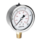 SENCTRL 100 Psi Lead-Free Glycerin Liquid Filled Low Pressure Gauge, 2.5" Dial Size, 1/4" NPT Lower Mount, Stainless Steel Case, for Home Potable Water Pump, Air, Well, RV Hose, Pressure Test