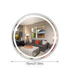 Bathroom Mirror Round Waterproof LED Bathroom Wall Makeup Mirrors with White Light Sensor Touch Control and Demister Pad (Color : with Frame Size : 70cm) (with Frame 60cm)