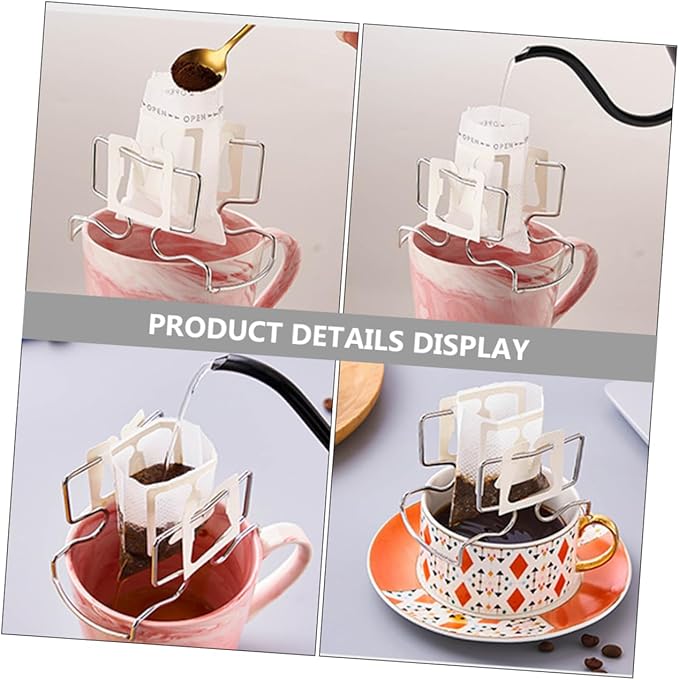 Garneck Hanging Ear Coffee Dripper Stand Portable Stainless Steel Filter Holder for Easy Brewing and Stable Rack for Drip Coffee Extraction