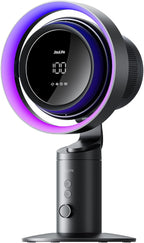 JISULIFE Table Purifier Fan, 3-in-1 Air Purifier Cool with 7-Color RGB Light, LED Display, 100-Speed, 10000mAh Battery, 120° Oscillating Desktop Fan for Office/Gaming Desk, Gifts for Men/Women
