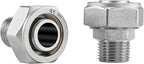 Jingzan Straight Air Piping Fitting,3/4"Piping x 1/2"Male NPT Adapter, Brass-Nickel Plated Fittings for Garage Shop Compressed Air Line Piping System (2 PACK 1/2 NPT x 3/4 Piping)