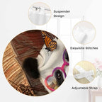 Farm Panda Bedroom Curtains 63 Inch Length, Window Curtains Tab Top, Farmhouse Barn Funny Animals Butterfly Light Filtering Window Treatments Drapes 42"x63" 2 Panel