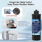 Vortopt Q1 Under Sink Water Filter System,Reduces Chlorine,Lead,Bad Taste & Odor,Under Counter Water Filter Direct Connect to Kitchen Faucets,NSF/ANSI 372/42 Certified,1 Year.