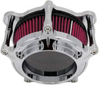 Harley Air Cleaner Chrome See Through Intake Filter Kit Cnc Cut for Motorcycle Dyna 2000-2017 Softail 2000-2015 Touring 2000-2007 Fitment - B (Red)