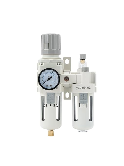 3/8" PT Compressed Air Filter Regulator Lubricator Combo Water/Oil Trap Separator Air Filter Pressure Regulator Manual Drainage AC3010-03 (3/8" NPT, Manual Drainage)