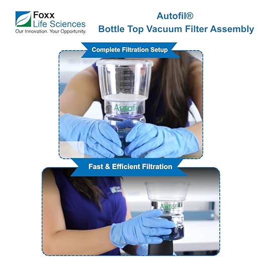 Foxx Life Sciences 1141-RLS Autofil Sterile Disposable Vacuum Filter Units with 0.45um PES Membrane for Prefiltration or Clarification, 250mL, Pack of 12