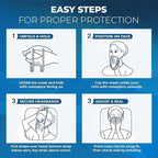 N95 Masks for Adults - NIOSH-Approved Individually Wrapped Reusable N95 Face Masks- 95% Filtration for Easy Breathing