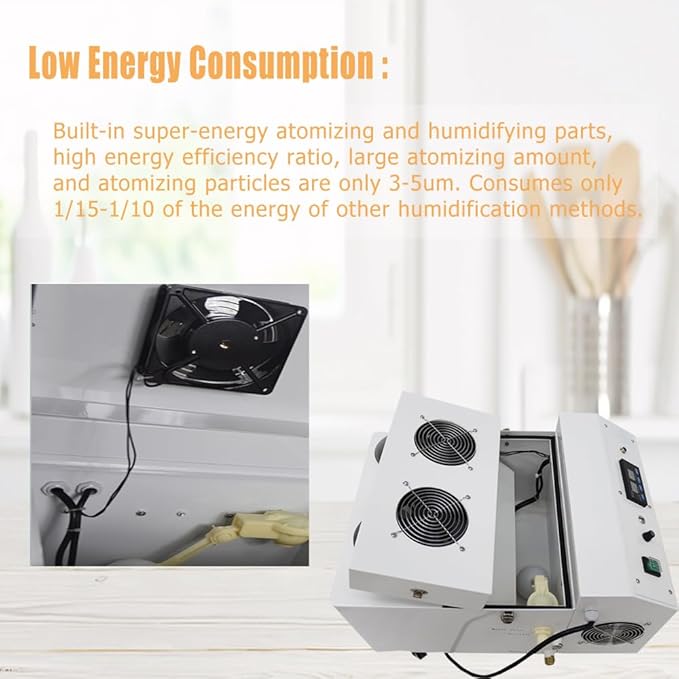 Ultrasonic Humidifier Cooler Sprayer 15kg/h Commercial Humidifier Commercial Industrial Humidifier with Humidistat and Remote Sensor Stainless Steel for Grow Room 110V